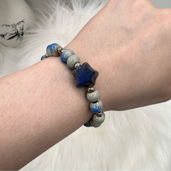 Blue Star Stone Beaded Bracelet - Picture 7 of 7